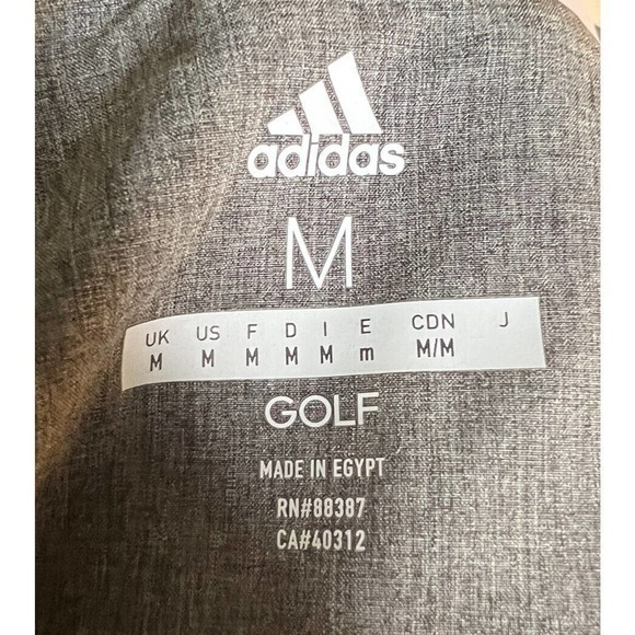 Adidas Golf Pullover Mens M Grey Stripe Quarter Zip Long Sleeve Stretch Pockets - Picture 2 of 4